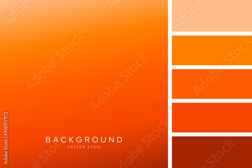 Orange gradient background transition style with palettes