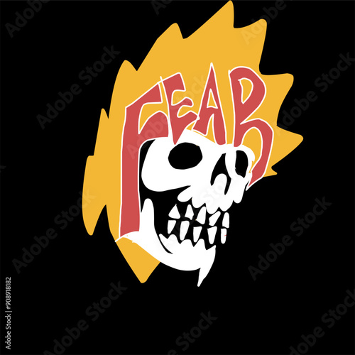 Image skulls and text effect vector