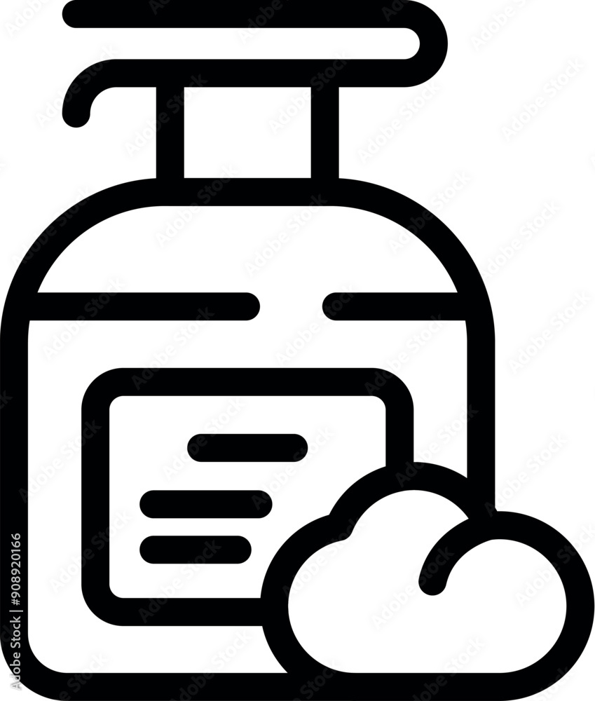 Dispenser bottle with pump for liquid soap or shampoo releasing foam for personal hygiene Dispenser bottle with pump for liquid soap or shampoo releasing foam for personal hygiene