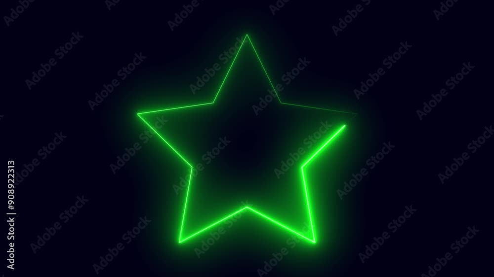 neon stars animation. Abstract star icon animation with neon sing glowing color on background. neon stars animation. Abstract star icon animation with neon sing glowing color on background.