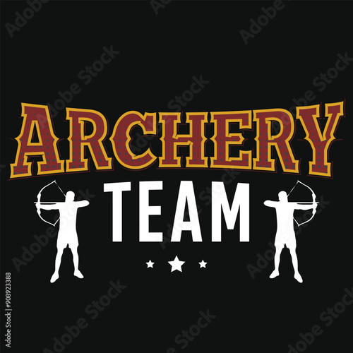 Archery team typography tshirt design