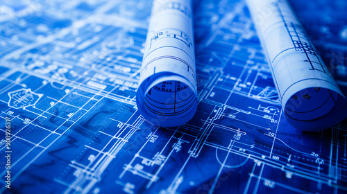 close up of a blueprints photo