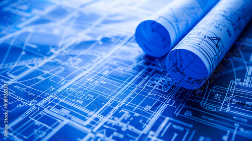 close up of a blueprints