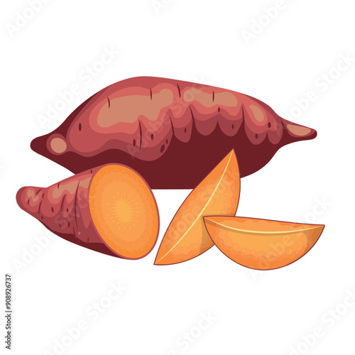 Sliced Purple Sweet Potato