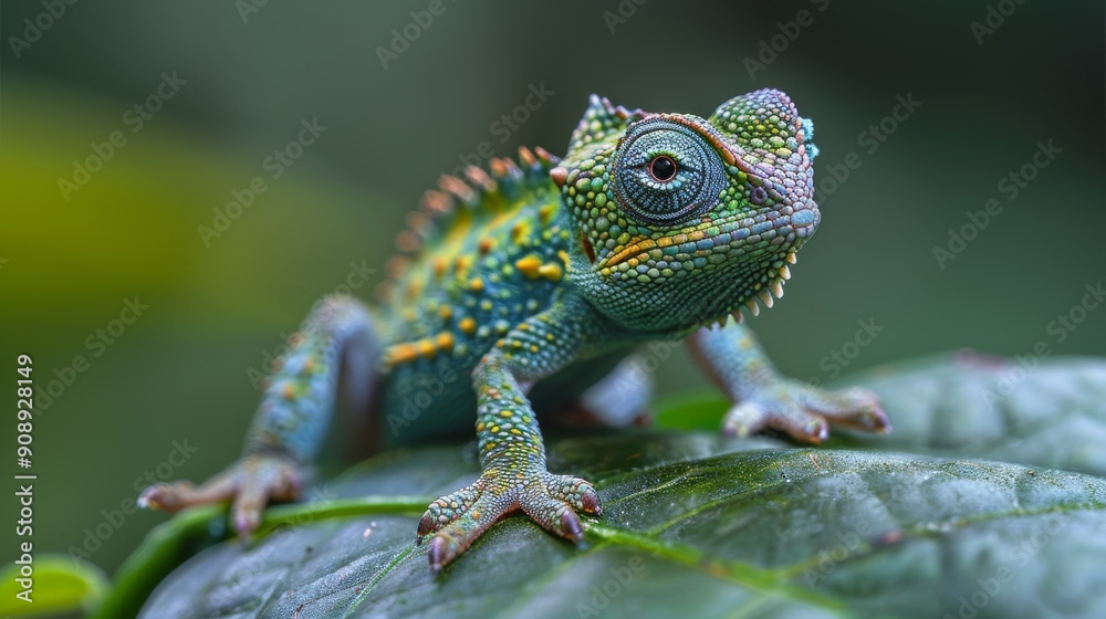 Obraz premium chameleon on a branch forest
