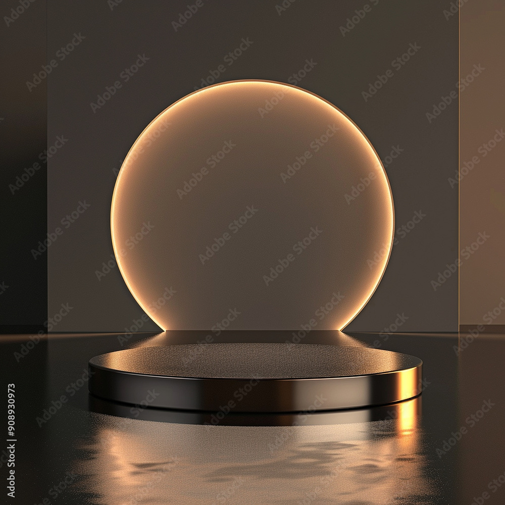 interior of a modern house with close up product display podium interior of a modern house with close up product display podium