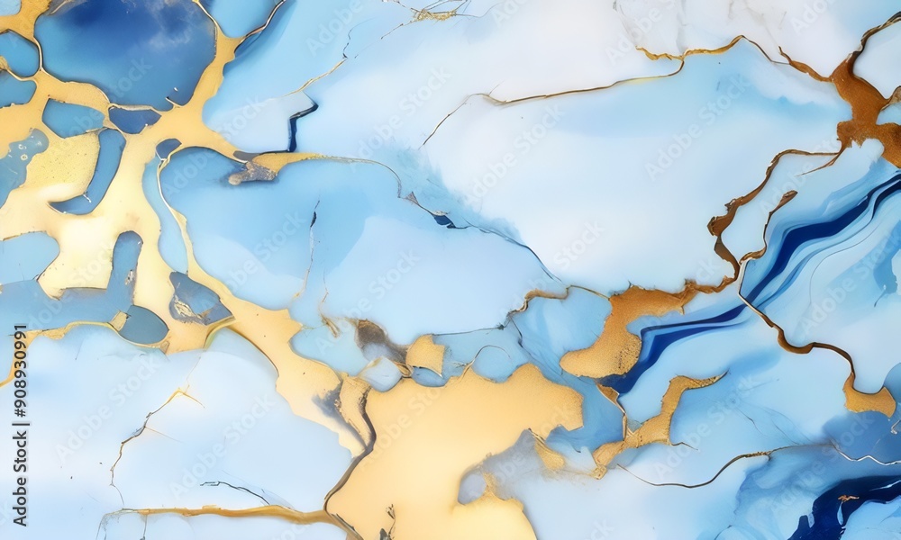 Soft blue gold marble background Soft blue gold marble background