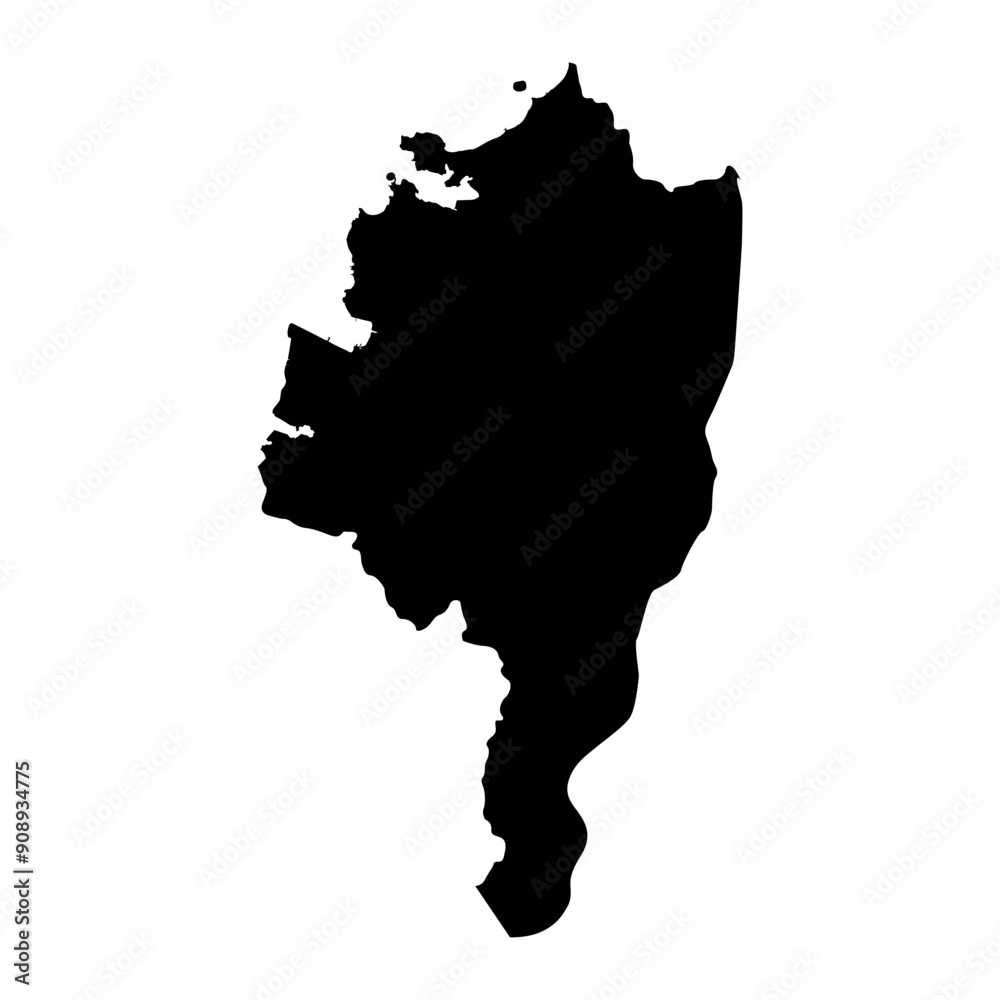 Castries district map, administrative division of Saint Lucia. Vector illustration.