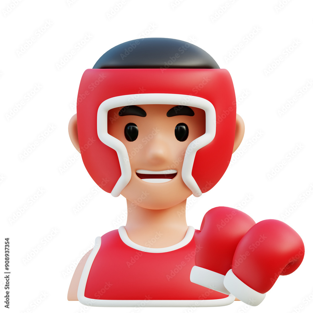 Smiling Boxer with Red Gloves Smiling Boxer with Red Gloves