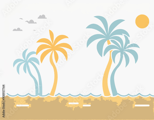 summer background with palm trees