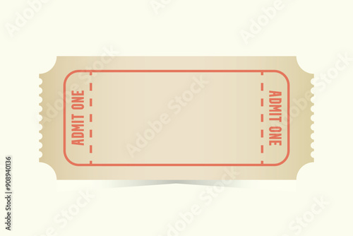 Admit one blank vintage ticket 