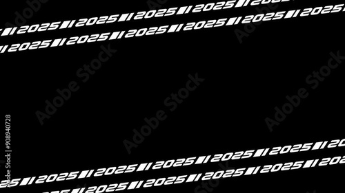 Abstract sport background with diagonal white lines of 2025. Suitable for futuristic designs, technology concepts, and New Years graphics.