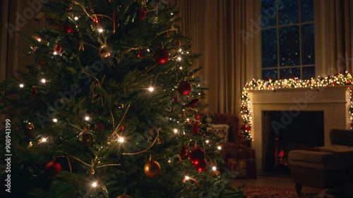 christmas tree in the centre and bottom of photo