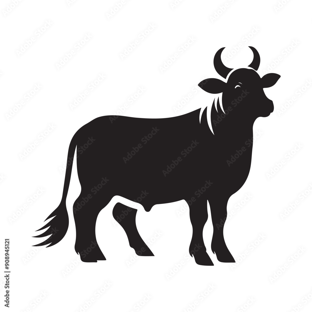 Cow silhouette vector illustration Cow silhouette vector illustration
