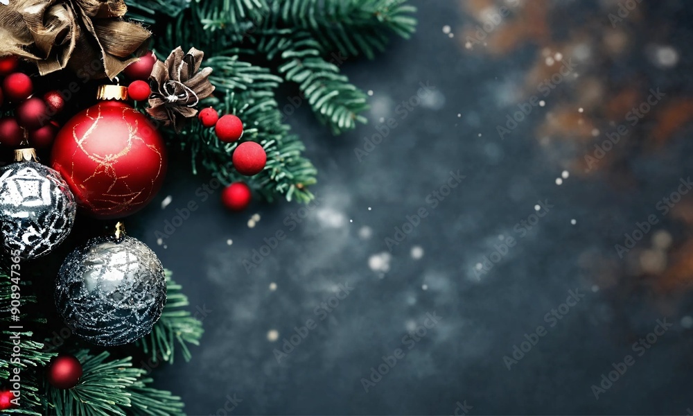 Christmas Tree Decorations with copy space Christmas Tree Decorations with copy space