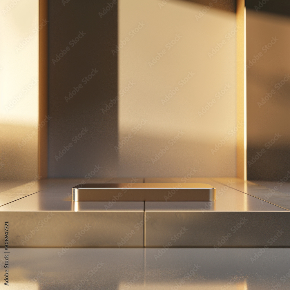 Fototapeta premium interior of a modern house with close up product display podium