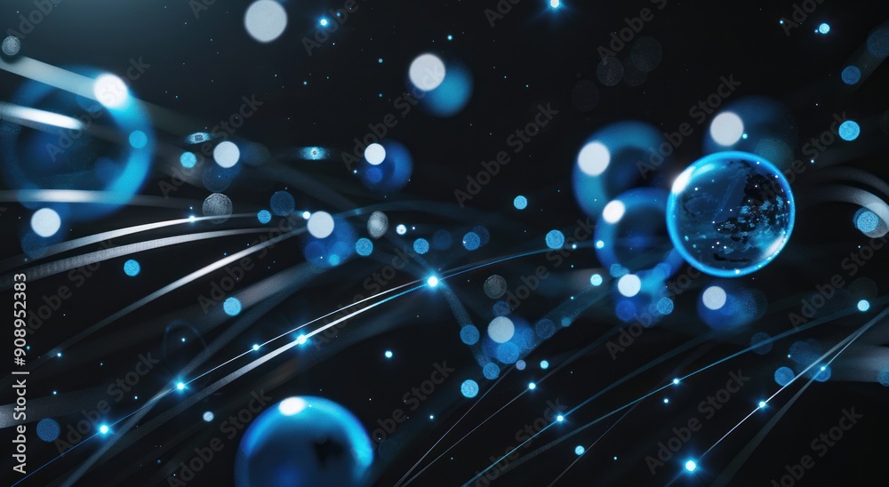 Abstract Network Background with Blue Glow Abstract Network Background with Blue Glow