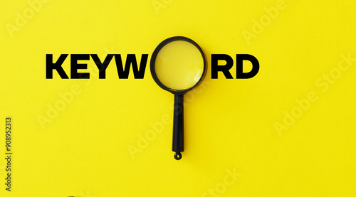 Keywords research concept in SEO activity for the page ranking. Advertising business and marketing concept