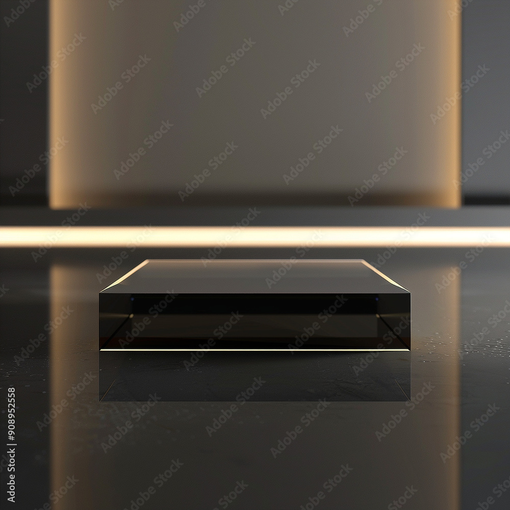 interior of a modern house with close up product display podium interior of a modern house with close up product display podium