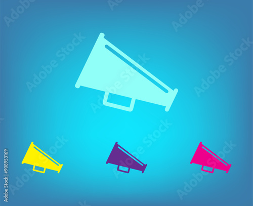 Vector color icons on blue background with gradient