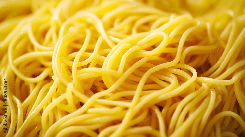 Close-up of freshly cooked spaghetti, tangled golden strands, al dente texture, intricate pasta patterns, vibrant yellow color, detailed noodle surface, Italian cuisine, food photography. Close-up of freshly cooked spaghetti, tangled golden strands, al dente texture, intricate pasta patterns, vibrant yellow color, detailed noodle surface, Italian cuisine, food photography.