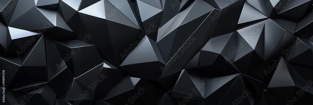 This image features a captivating black geometric pattern, composed of sharp