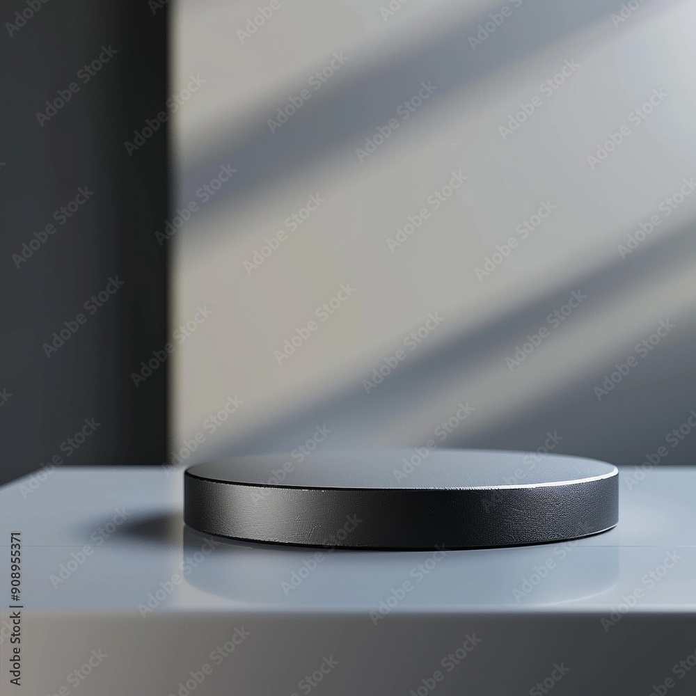 interior of a modern house with close up product display podium interior of a modern house with close up product display podium