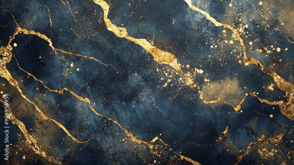 A luxurious abstract background with navy blue marble veins and sparkling gold accents symbolizing elegance, sophistication, luxury, and natural beauty. A luxurious abstract background with navy blue marble veins and sparkling gold accents symbolizing elegance, sophistication, luxury, and natural beauty.