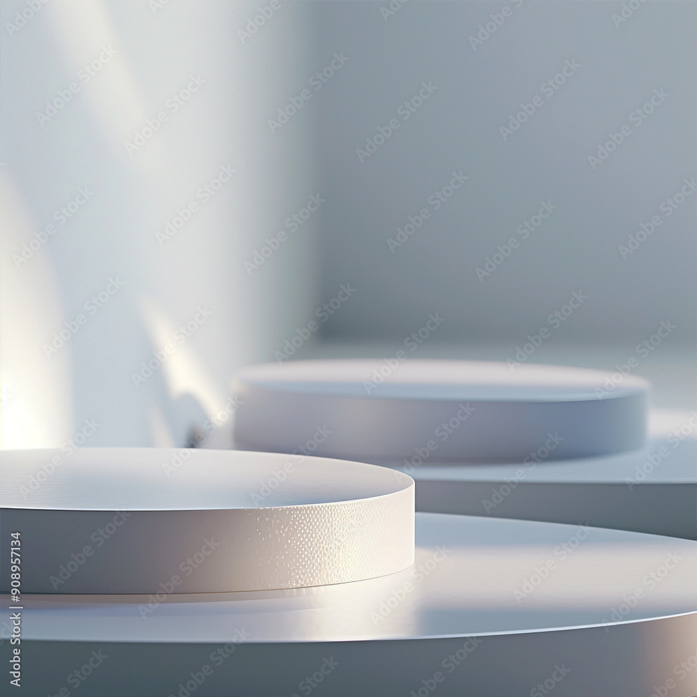 interior of a modern house with close up product display podium interior of a modern house with close up product display podium