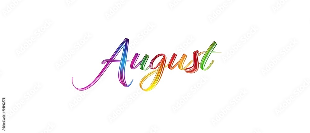 Colorful August Text. Colorful August Text.