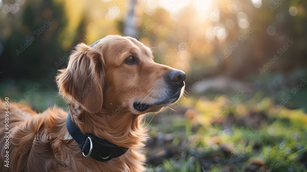 Energetic Dog Wearing Fitness Tracking Collar for Activity and Health Monitoring Energetic Dog Wearing Fitness Tracking Collar for Activity and Health Monitoring