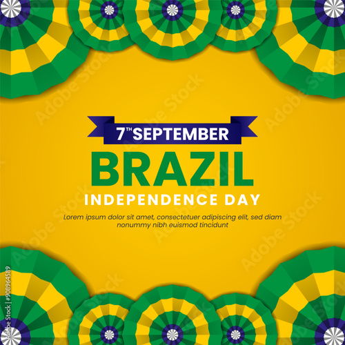 Brazil Independence Day Background September 7 Vector Illustration