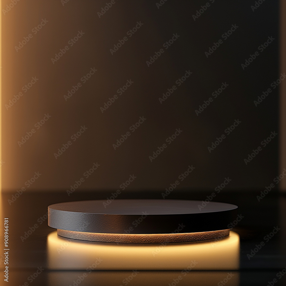 interior of a modern house with close up product display podium interior of a modern house with close up product display podium