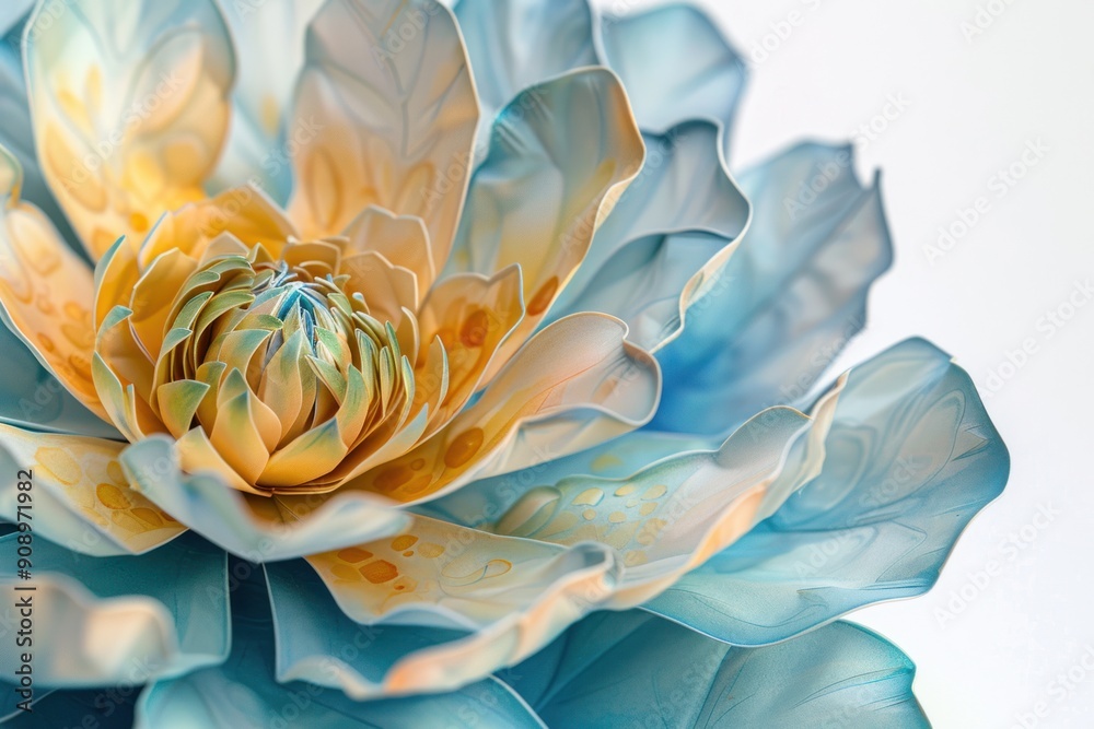 Delicate Flower Petals in Blue and Yellow Delicate Flower Petals in Blue and Yellow