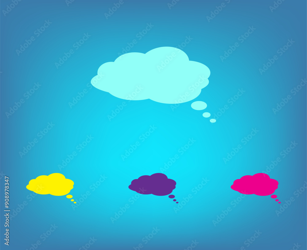 Obraz premium Vector color icons on blue background with gradient