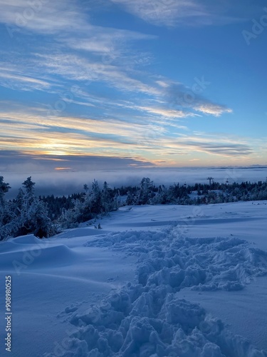 sunset in the mountains