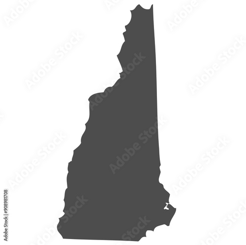 Outline of the map of the U.S. state of New Hampshire