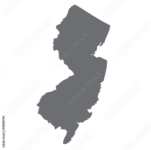 Outline of the map of the U.S. state of New Jersey