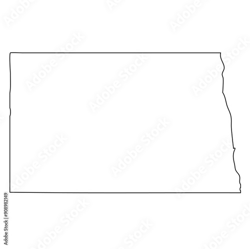 Outline of the map of the U.S. state of North Dakota