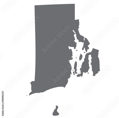 Outline of the map of the U.S. state of Rhode Island photo