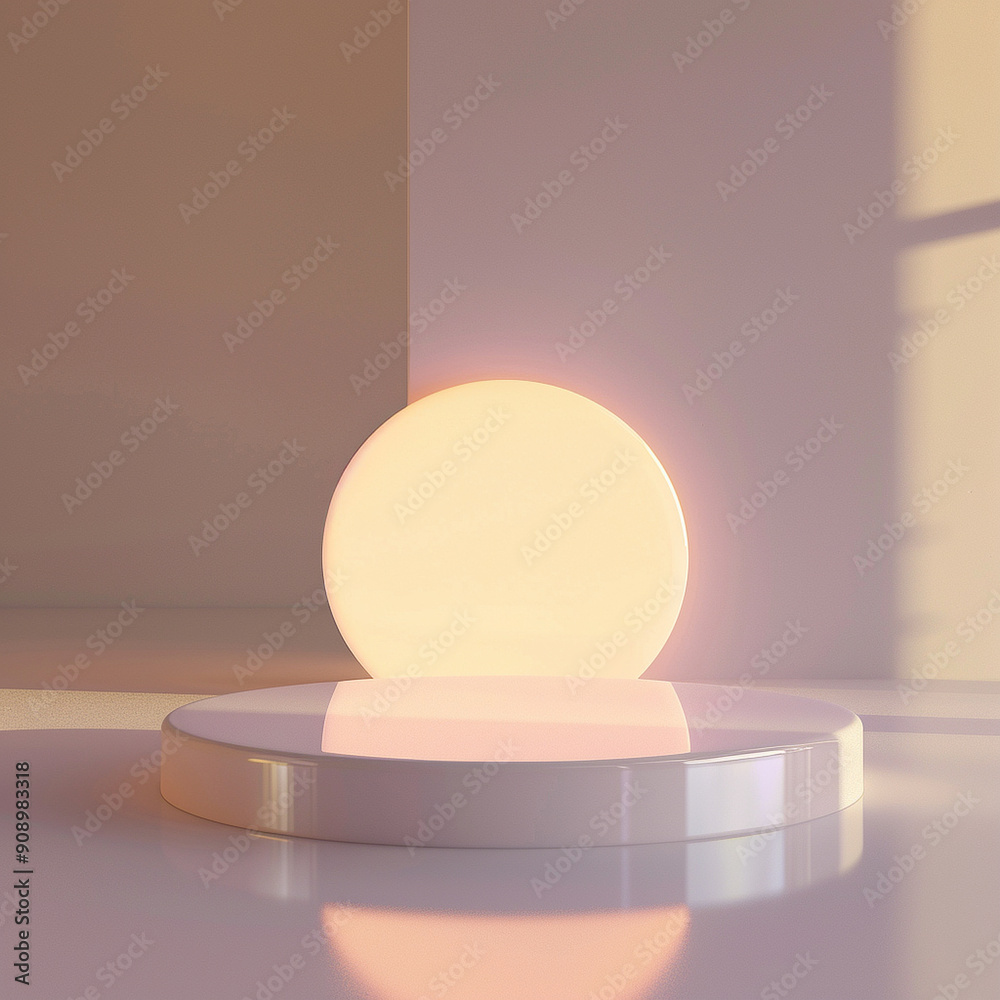 interior of a modern house with close up product display podium interior of a modern house with close up product display podium
