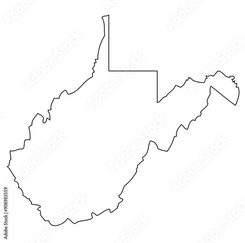 Outline of the map of the U.S. state of West Virginia