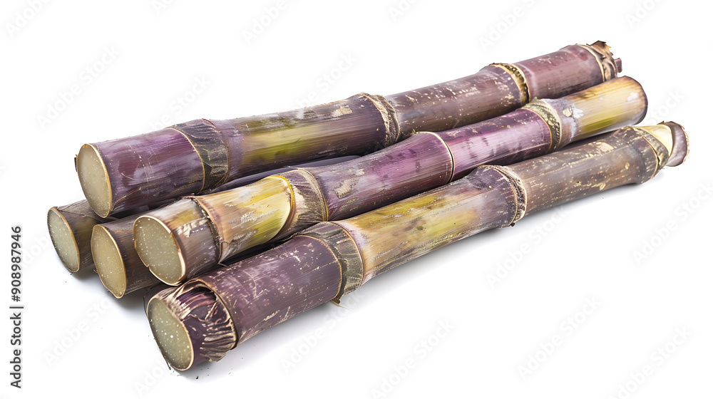 Purple and green sugarcane stalks harvest close up studio shot
Purple and green sugarcane stalks harvest close up studio shot