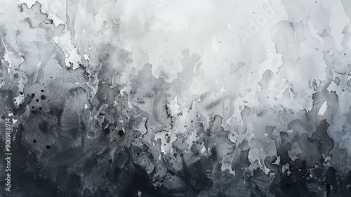 A striking grayscale abstract painting rich in texture and marked by bold contrasts, featuring flowing and dynamic forms that engage the senses and evoke deep emotional responses. photo