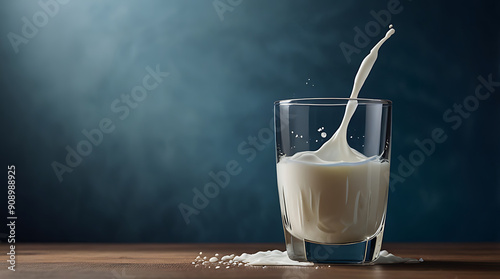 tasty splash of milk in transparent glass, world milk day concept, AI Generative