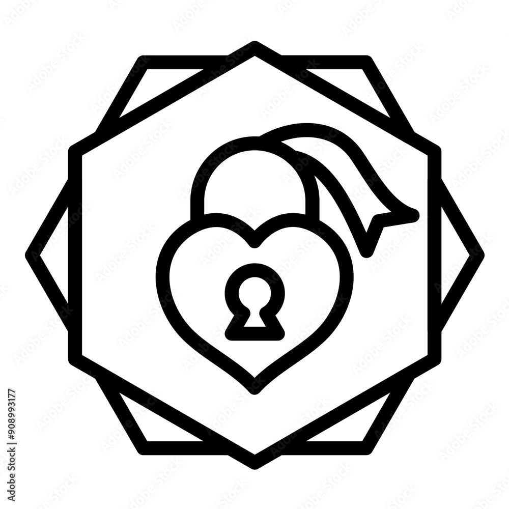 Vector Design Wedding Padlock Icon Style Vector Design Wedding Padlock Icon Style