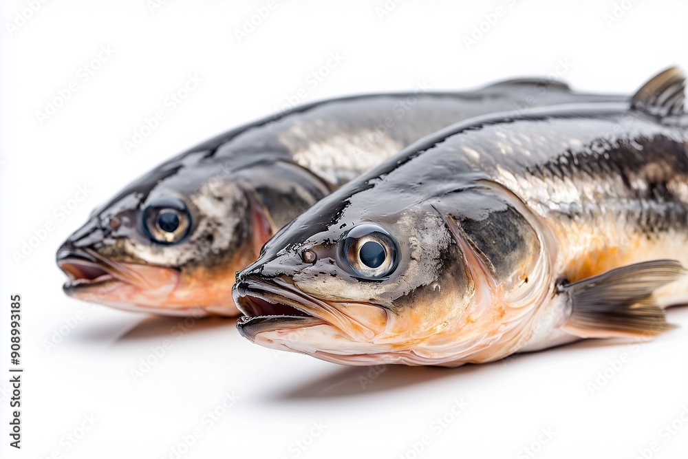 fresh fish isolated on white background