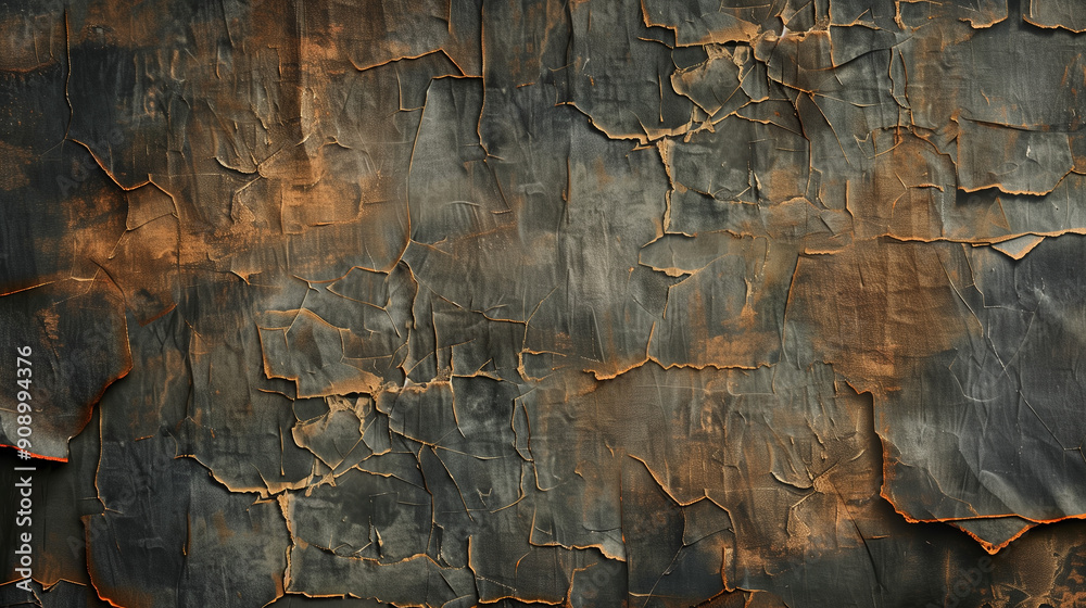 Obraz premium Damaged Page with a Ragged Edge and Cracked Surface, Ideal for Grunge Overlays and Creative Concept Banners