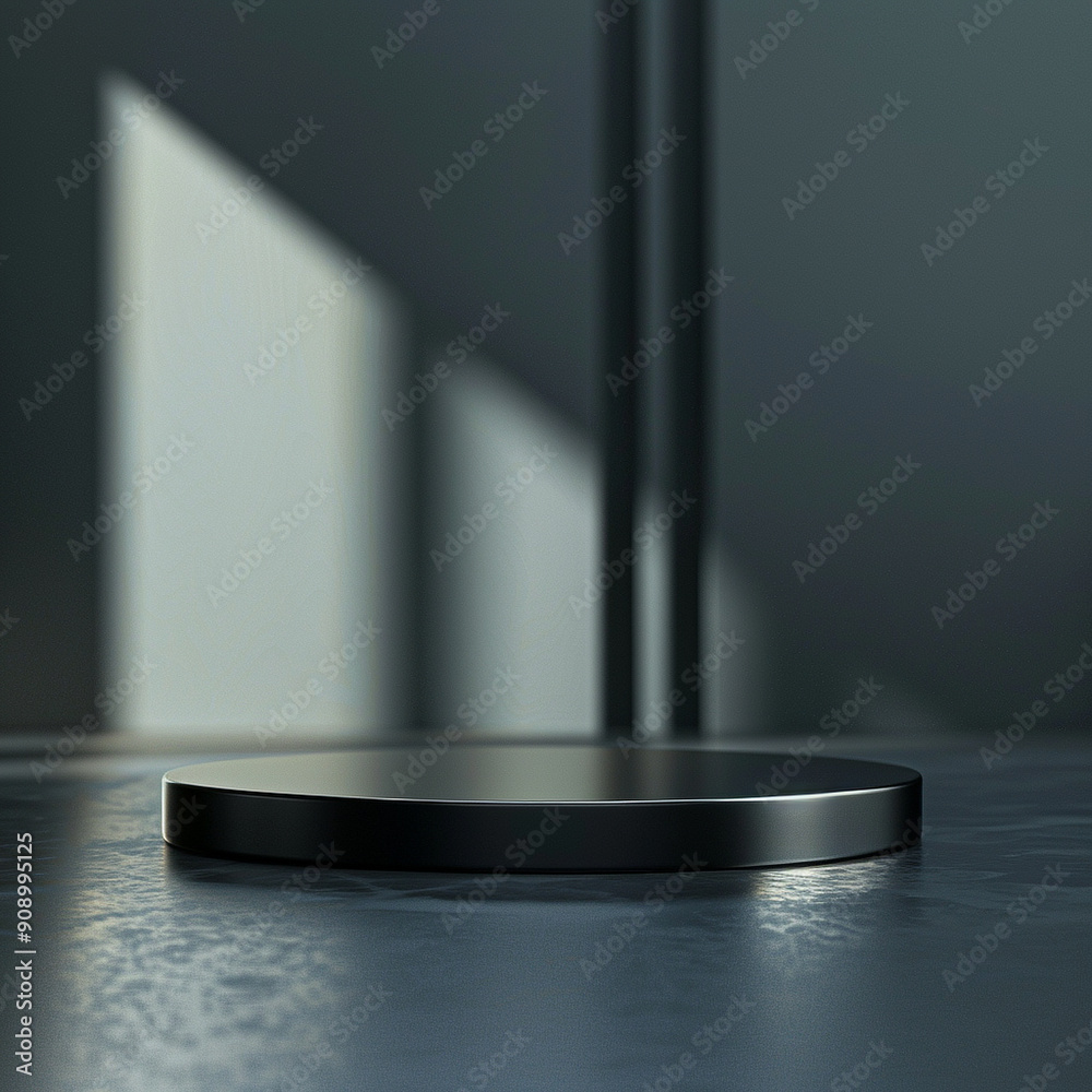 interior of a modern house with close up product display podium interior of a modern house with close up product display podium