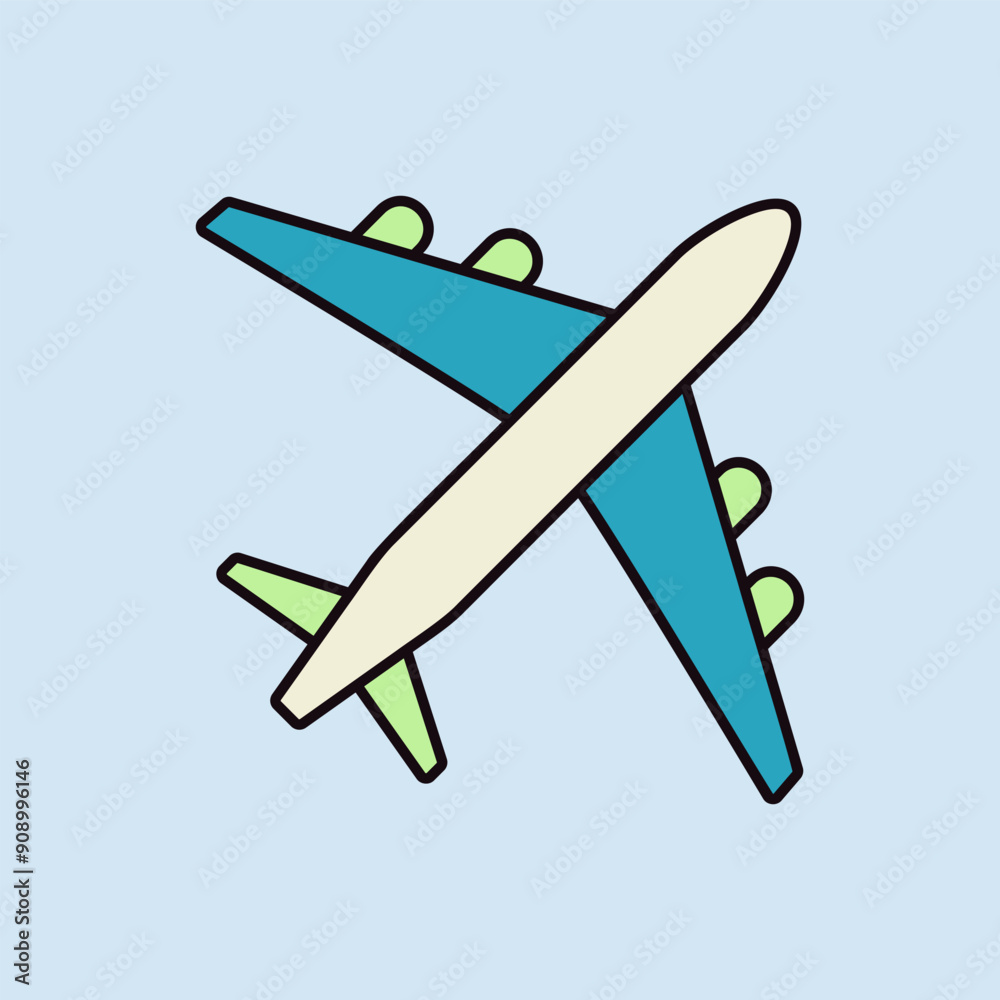 Airplane or plane flat vector icon Airplane or plane flat vector icon